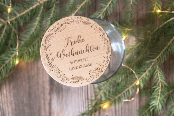 Vorratsglas Frohe Weihnachten -personalisiert-